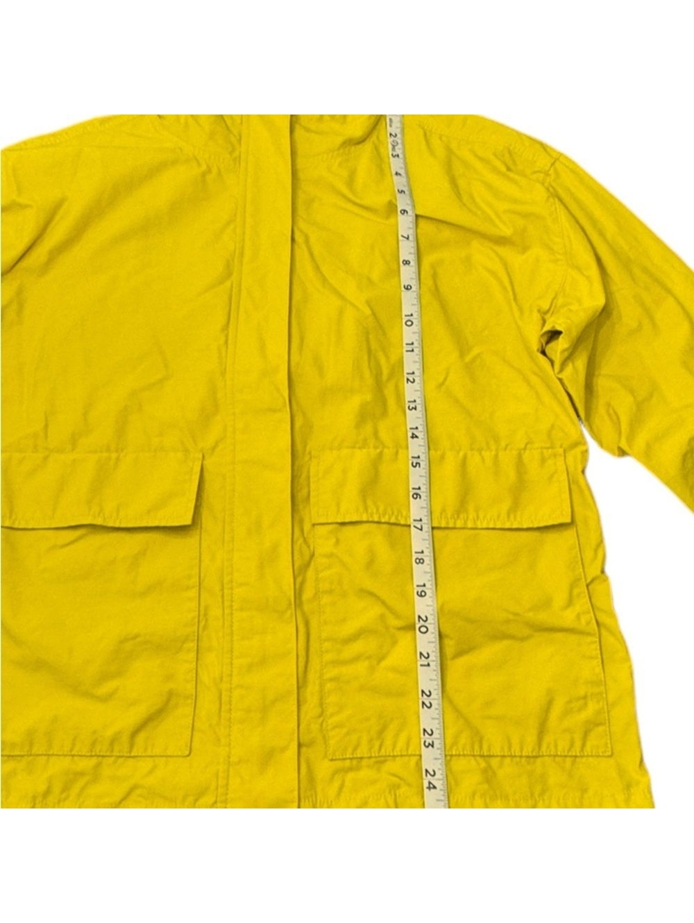 Eileen Fisher Light Organic Cotton Nylon Jacket Hooded Yellow Women’s Size S - Picture 3 of 11